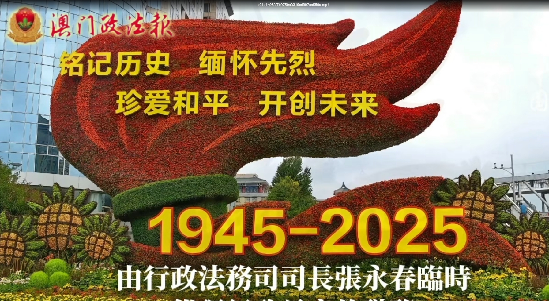 視頻新聞：行政長官岑浩輝率特別行政區代表團出席中國人民抗日戰爭暨世界反法西斯戰爭勝利80週年紀念活動